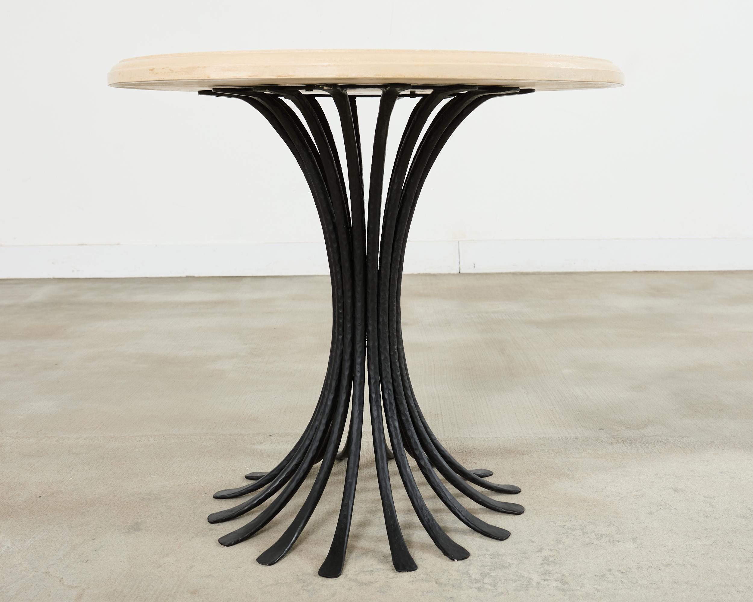 Ironies Aslo Stone Top Pedestal Center Dining Table For Sale 3