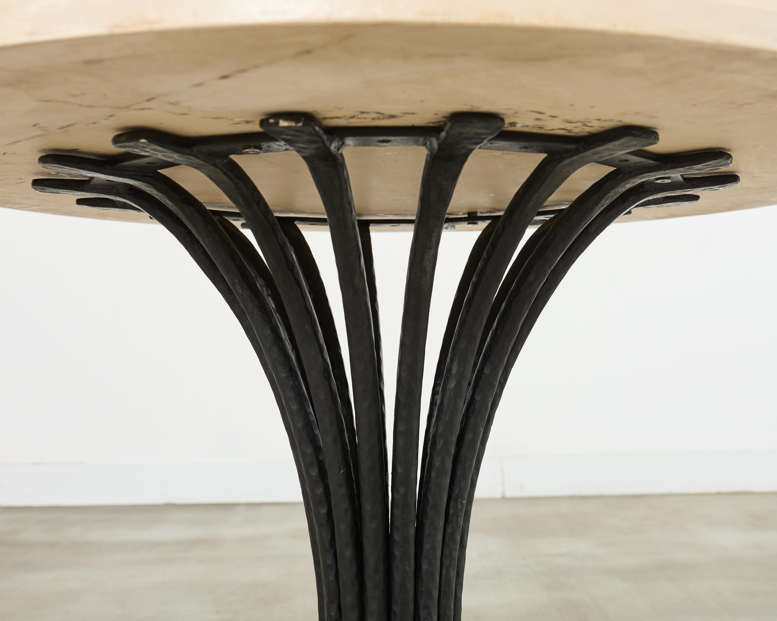 Ironies Aslo Stone Top Pedestal Center Dining Table For Sale 4