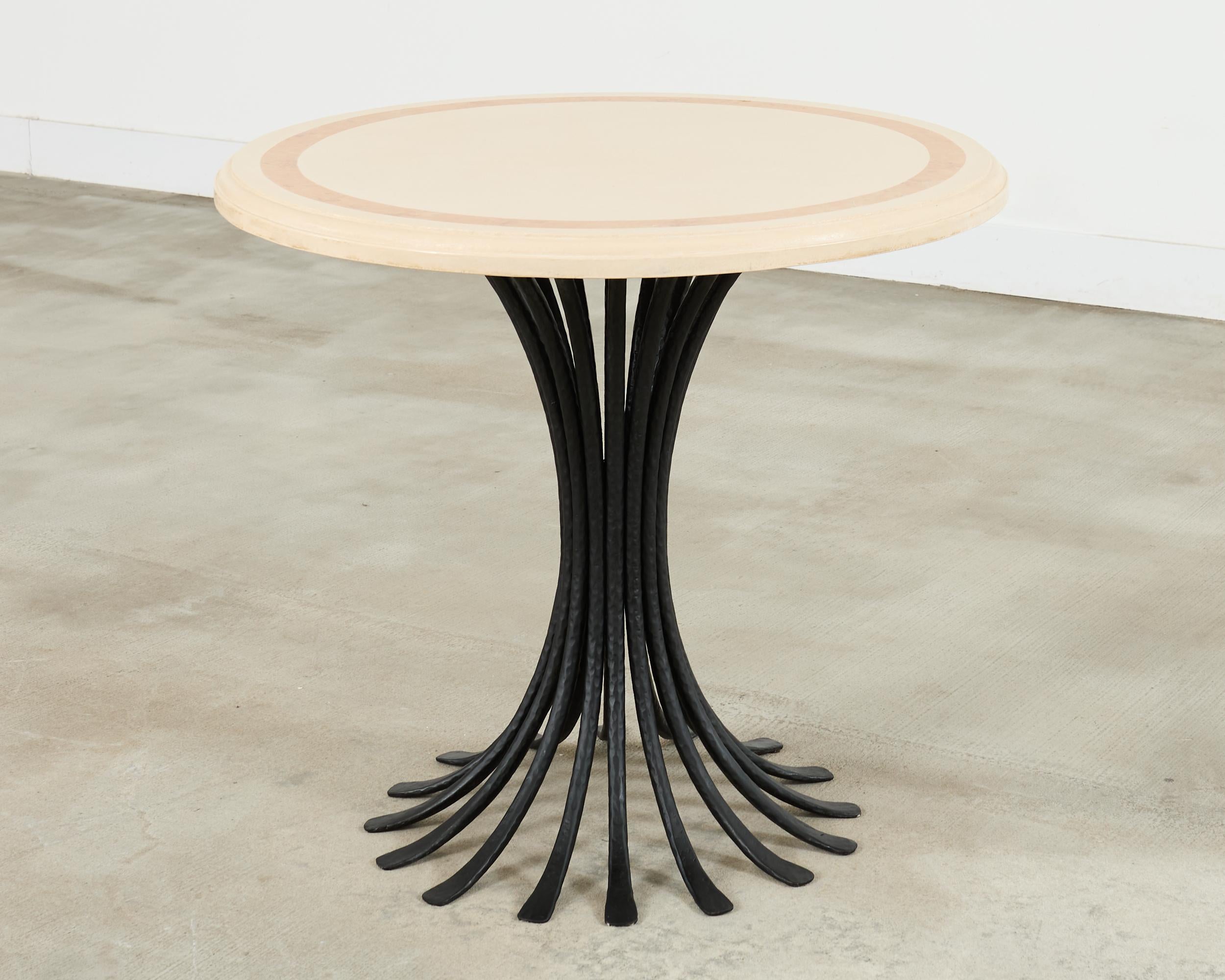 Ironies Aslo Stone Top Pedestal Center Dining Table For Sale 5