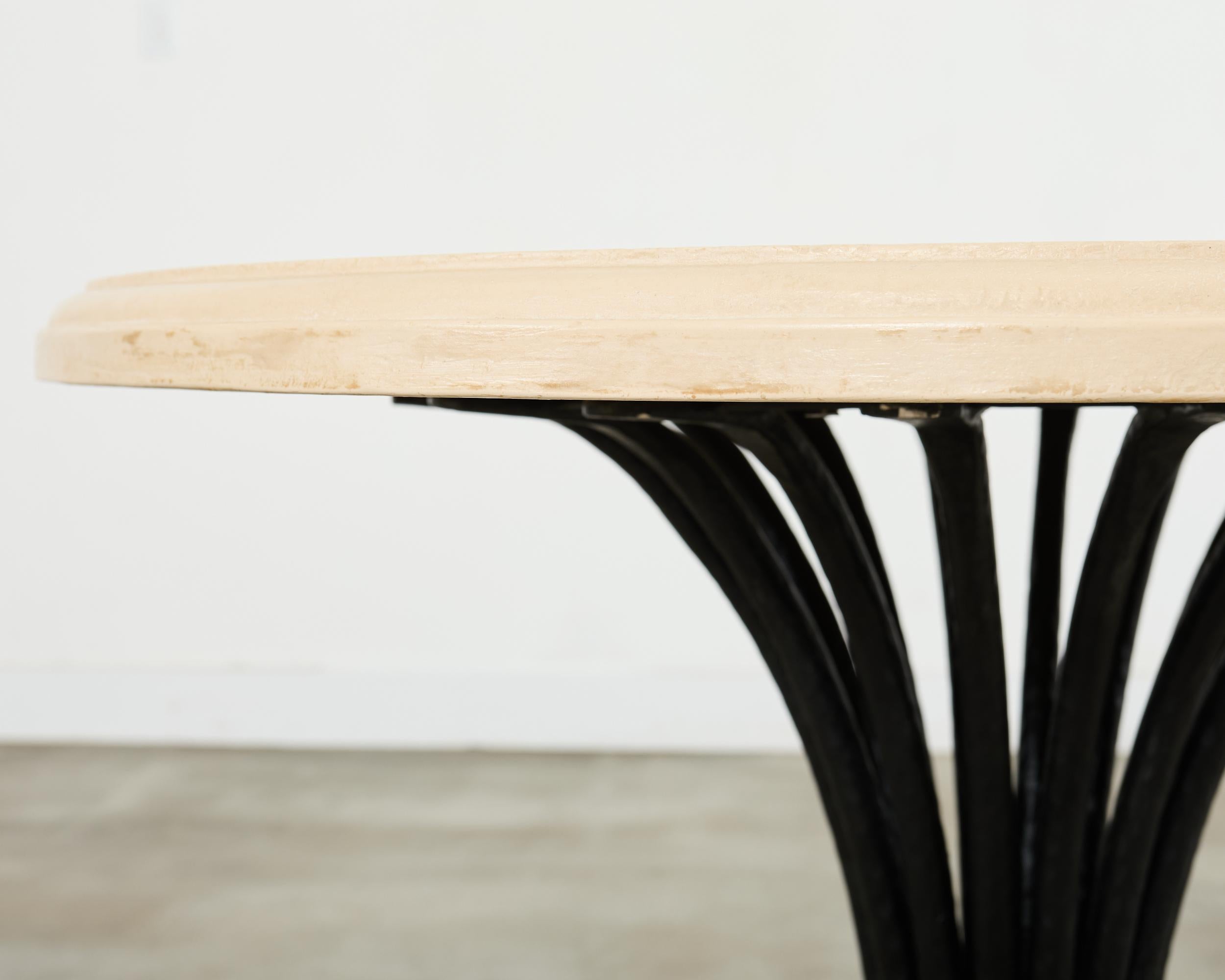 Ironies Aslo Stone Top Pedestal Center Dining Table For Sale 6