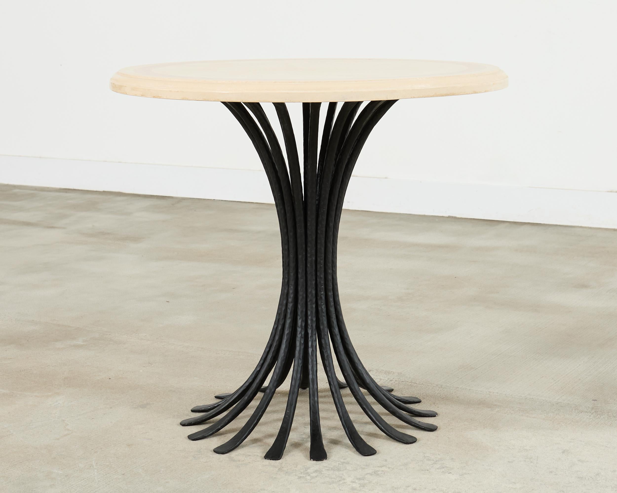 Ironies Aslo Stone Top Pedestal Center Dining Table For Sale 9