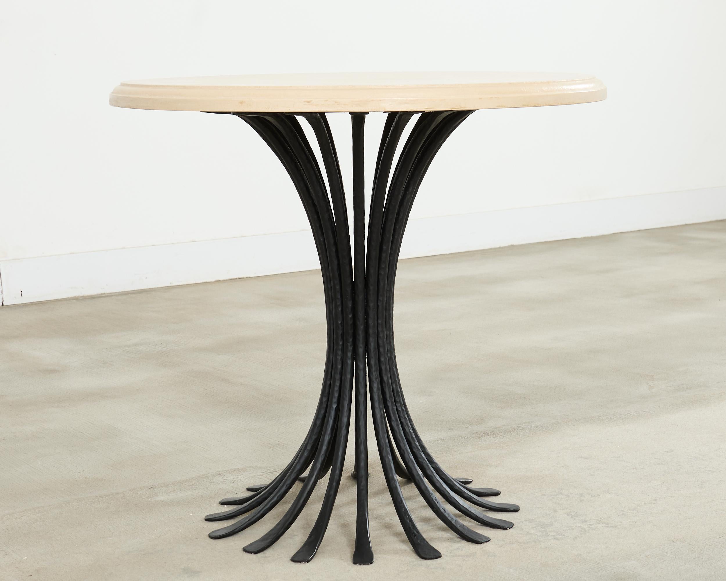 Ironies Aslo Stone Top Pedestal Center Dining Table For Sale 11