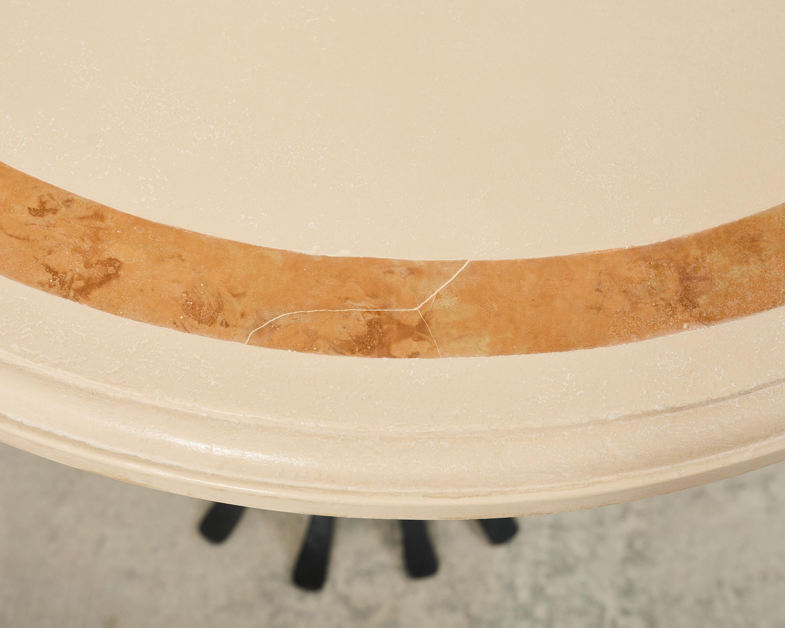 Ironies Aslo Stone Top Pedestal Center Dining Table For Sale 2