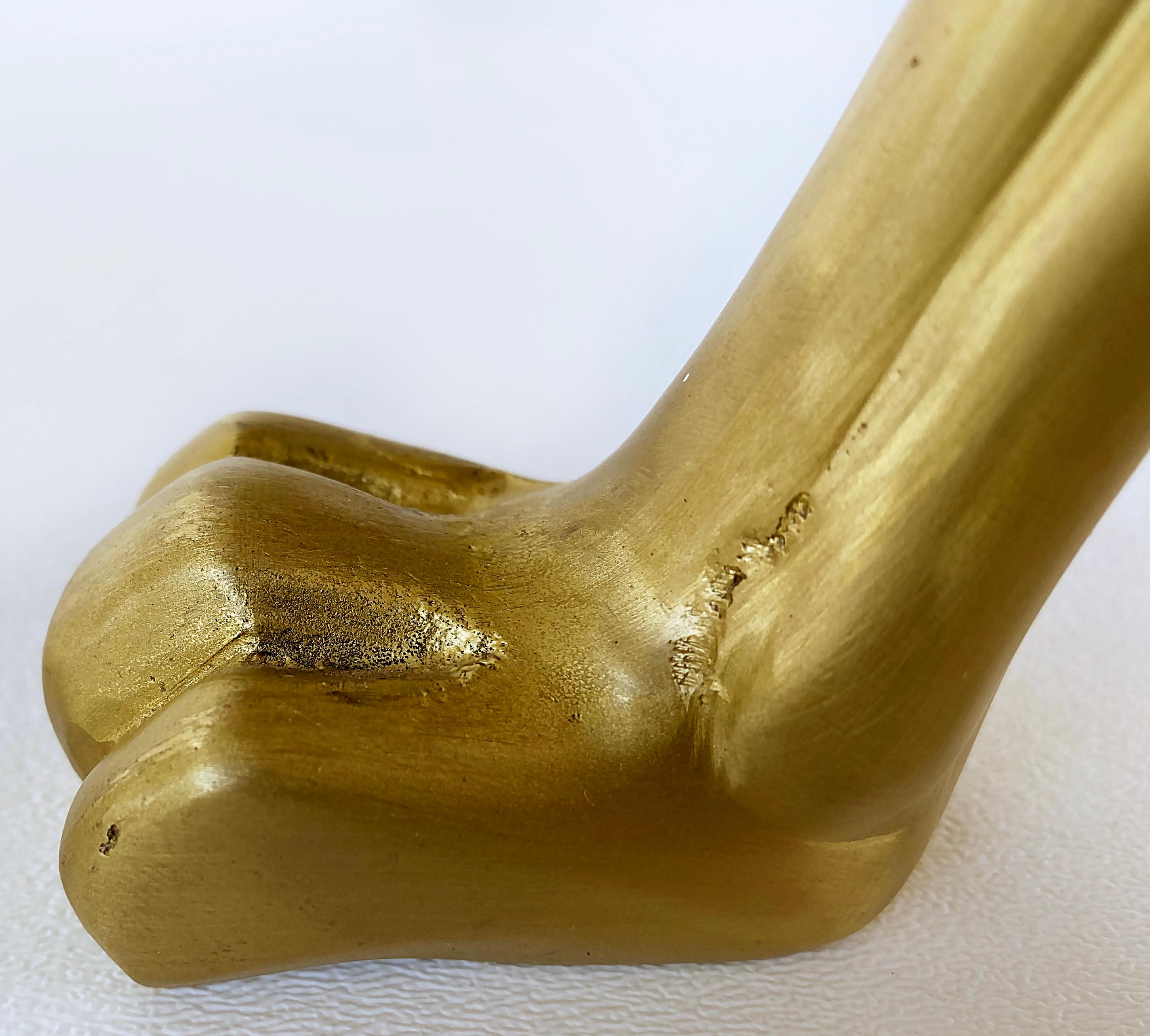 American Ironies Cast Gilt Bronze Bench with Knees and Paw Feet For Sale