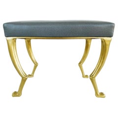 Ironies Cast Gilt Bronze Bench with Knees and Paw Feet