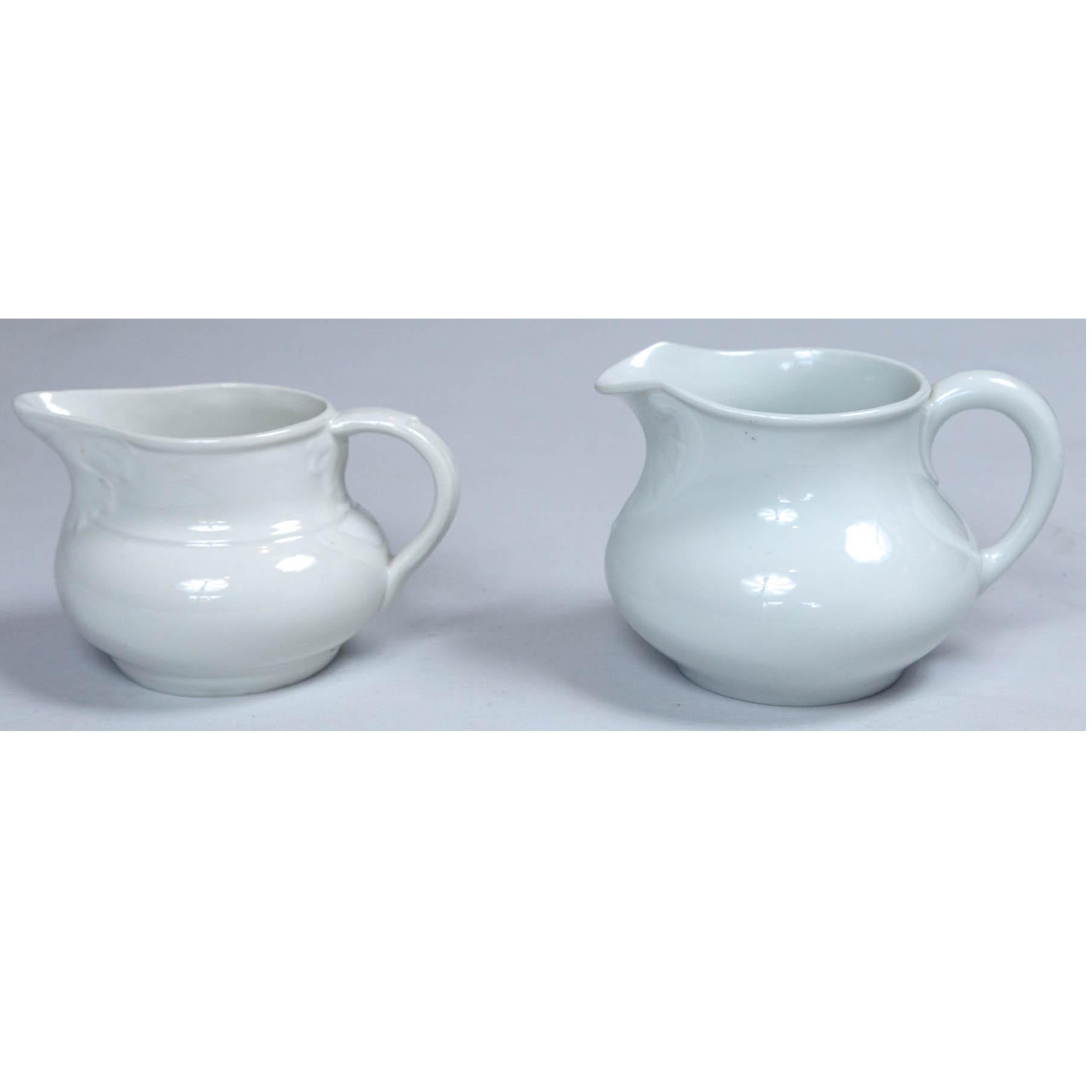 French Ironstone Dairy Pitchers, France, circa 1900