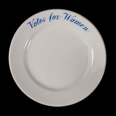 Ironstone Plate with "Votes for Women" Text, Made for Ava Belmont, ca 1914