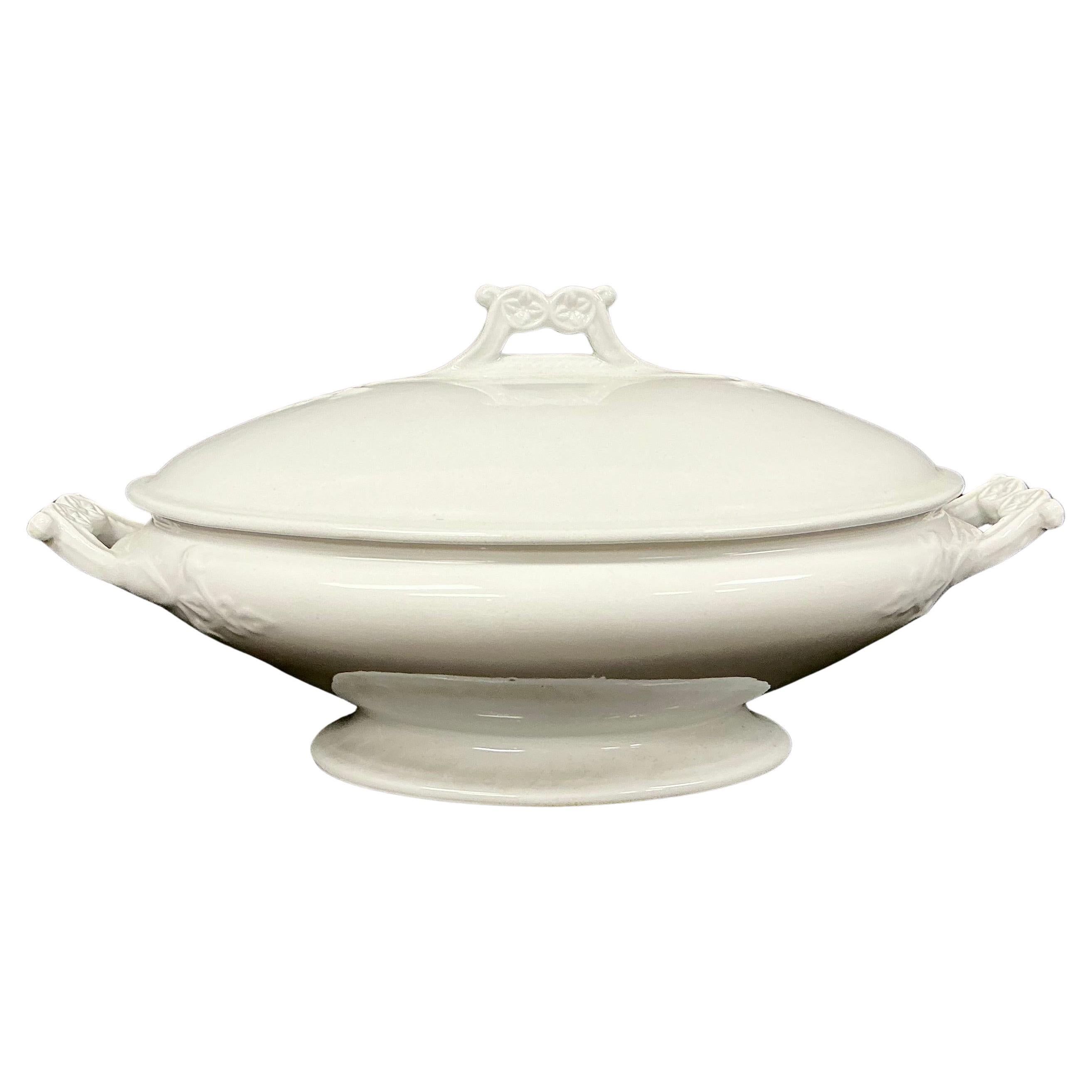 Sopera para verduras con tapa de Ironstone by T & R Boote, Inglaterra