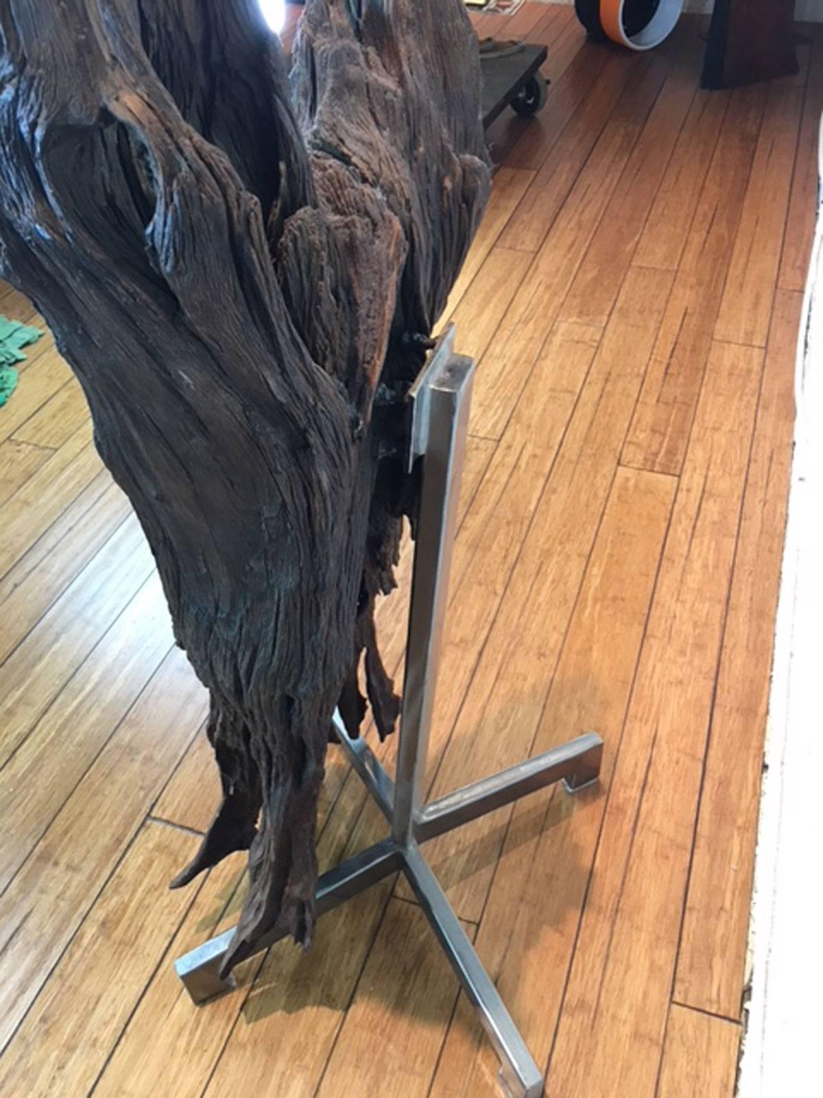 Ironwood and Steel Sculpture For Sale 3
