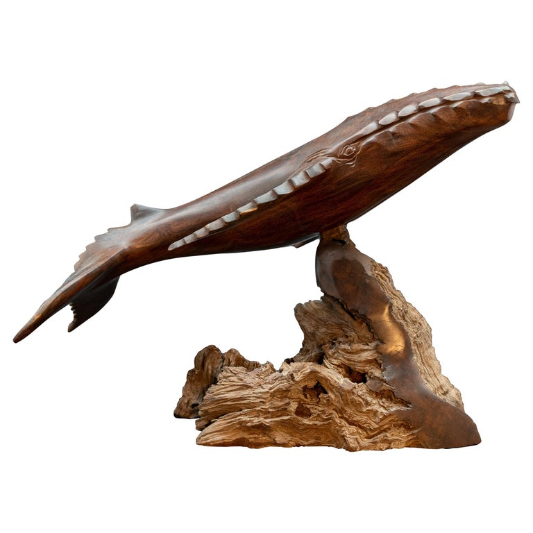 Ironwood Whale Sculpture at 1stDibs