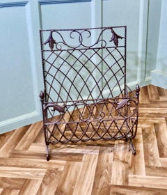 Ironwork Log Basket  An unusual piece with tolewear decoration