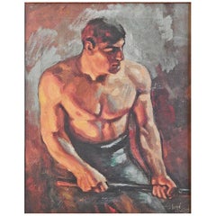 "Ironworker":: wichtige WPA-Darstellung eines Industriearbeiters von John Garth