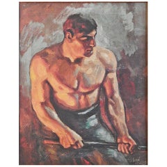 "Ironworker, " Important WPA-Era Depiction of Industrial Worker by John Garth