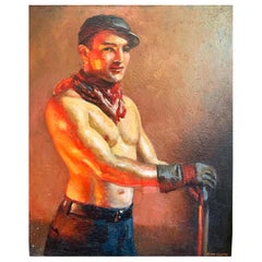 "Ironworker, " Rare Example of 1920s Worker Portrait by John Garth, 1920s