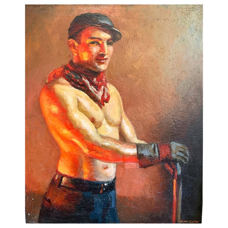 "Ironworker," Rare Example of 1920s Worker Portrait by John Garth, 1920s For Sale