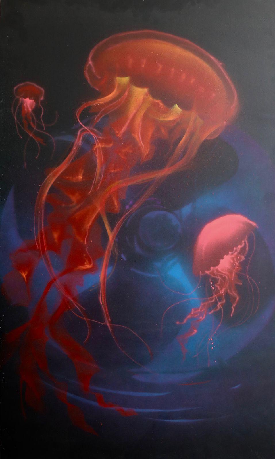Jellyfish - Mixed Media Art by Irony