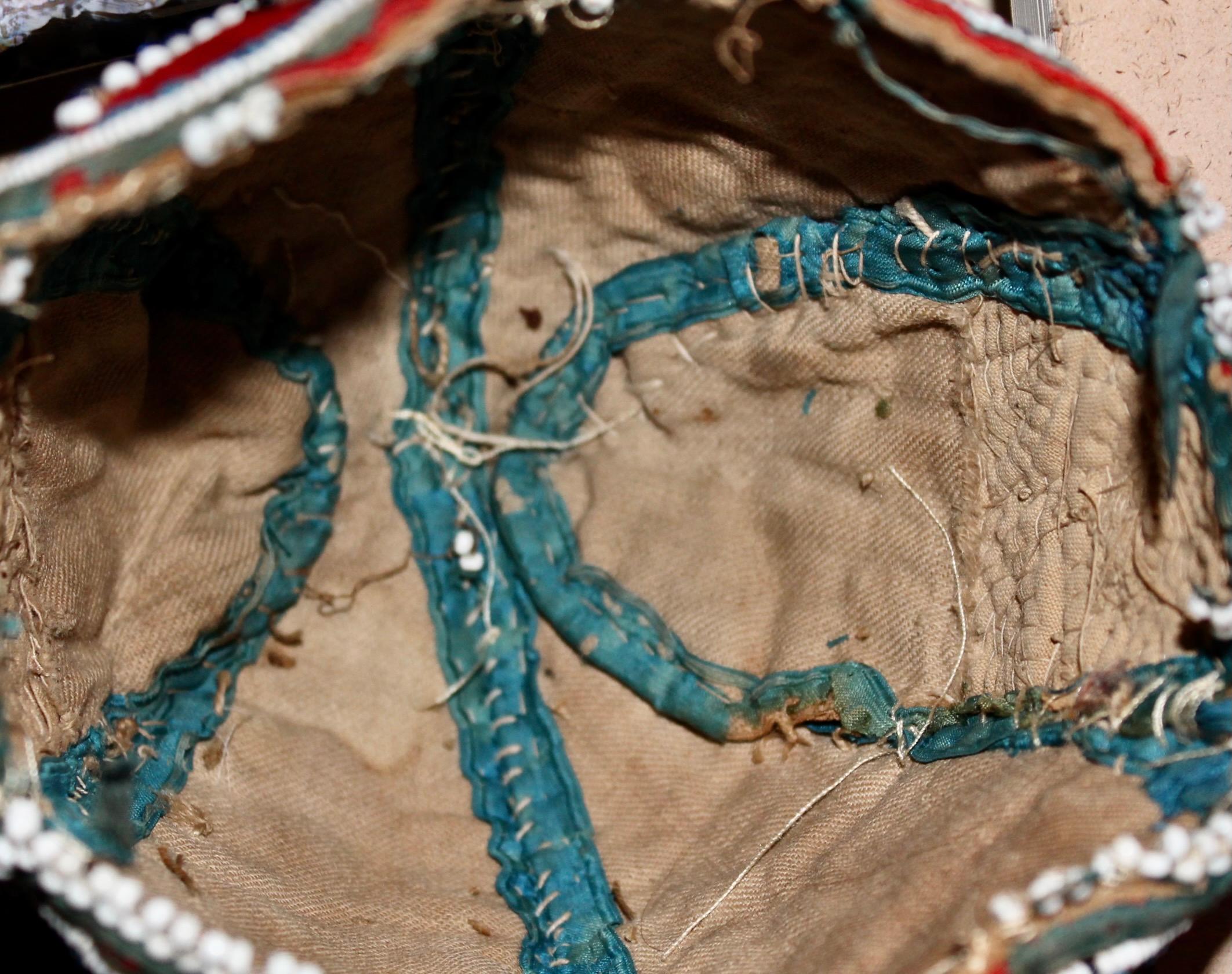 Iroquois (Haudenosaunee) Beaded Child's Cap For Sale 2