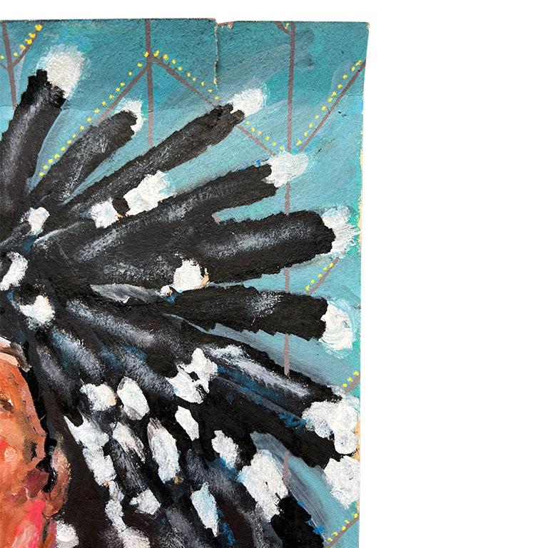 Iroquois Native American Portrait Painting Turtle Clan Warrior - Signed In Good Condition For Sale In Oklahoma City, OK