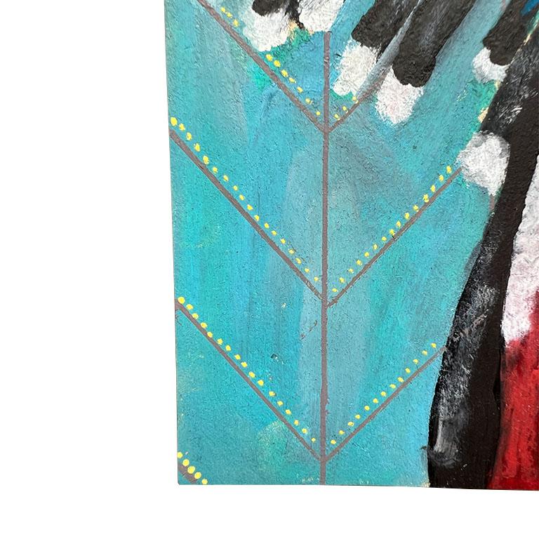 Iroquois Native American Portrait Painting Turtle Clan Warrior - Signed For Sale 1
