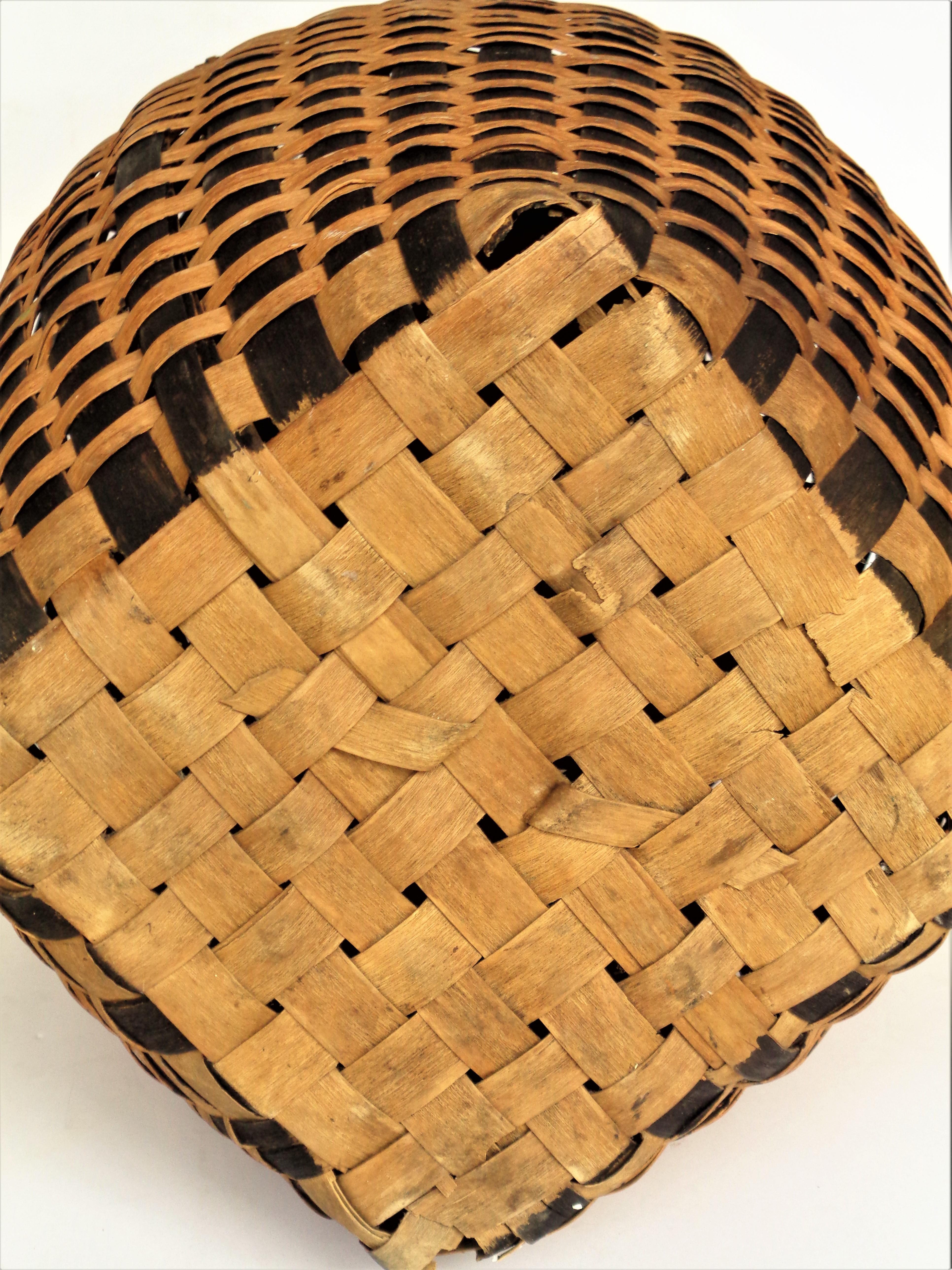 Reed Iroquois Storage Basket, Circa 1900 For Sale