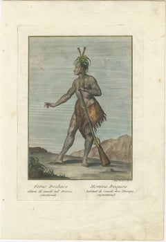 Guerrero iroqués: grabado de 1783 de Teodoro Viero sobre un nativo del norte de Canadá