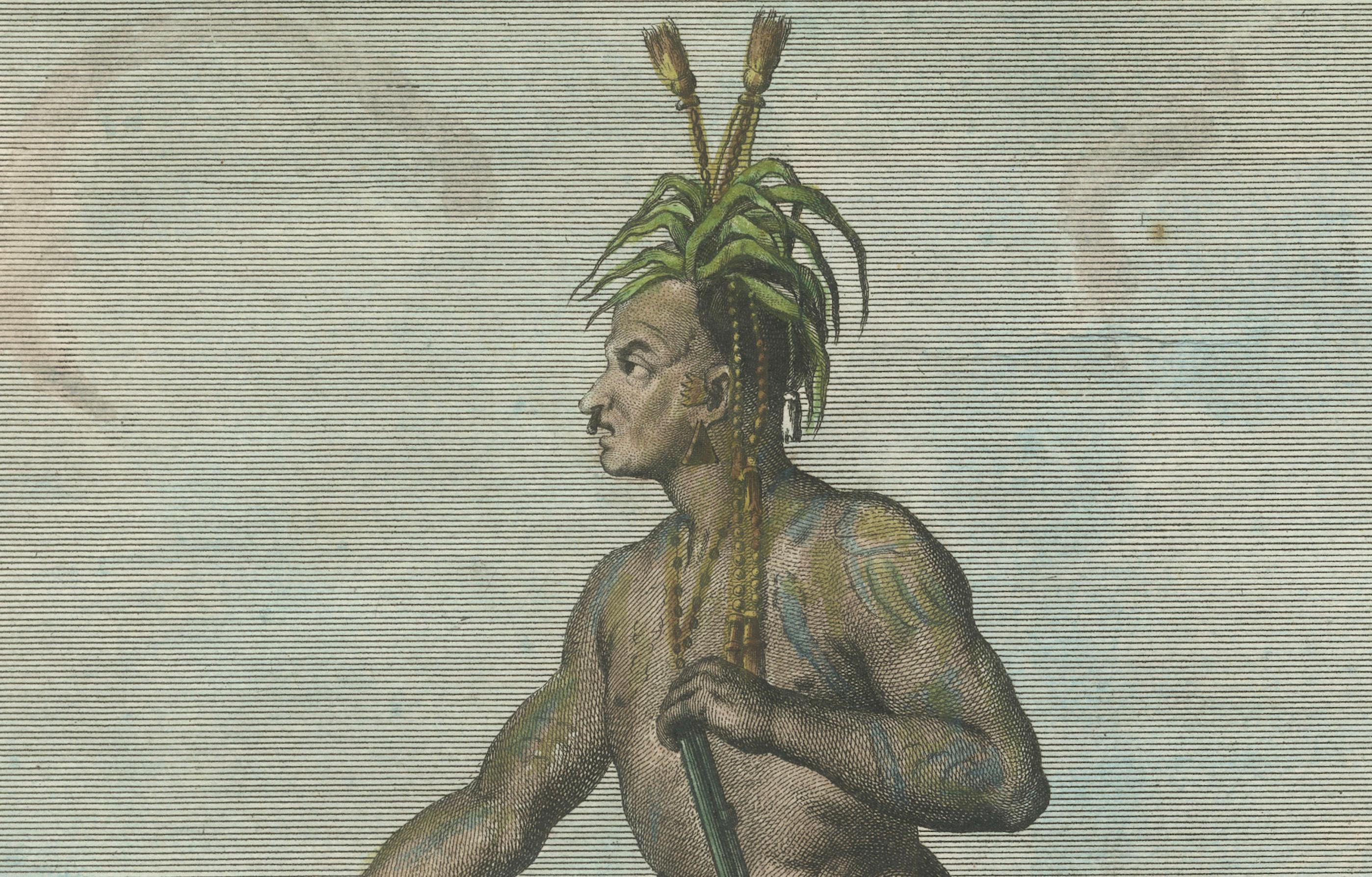 Warriois d'Iroquois : 1783 gravure de Teodoro Viero, originaire du nord du Canada Bon état - En vente à Langweer, NL