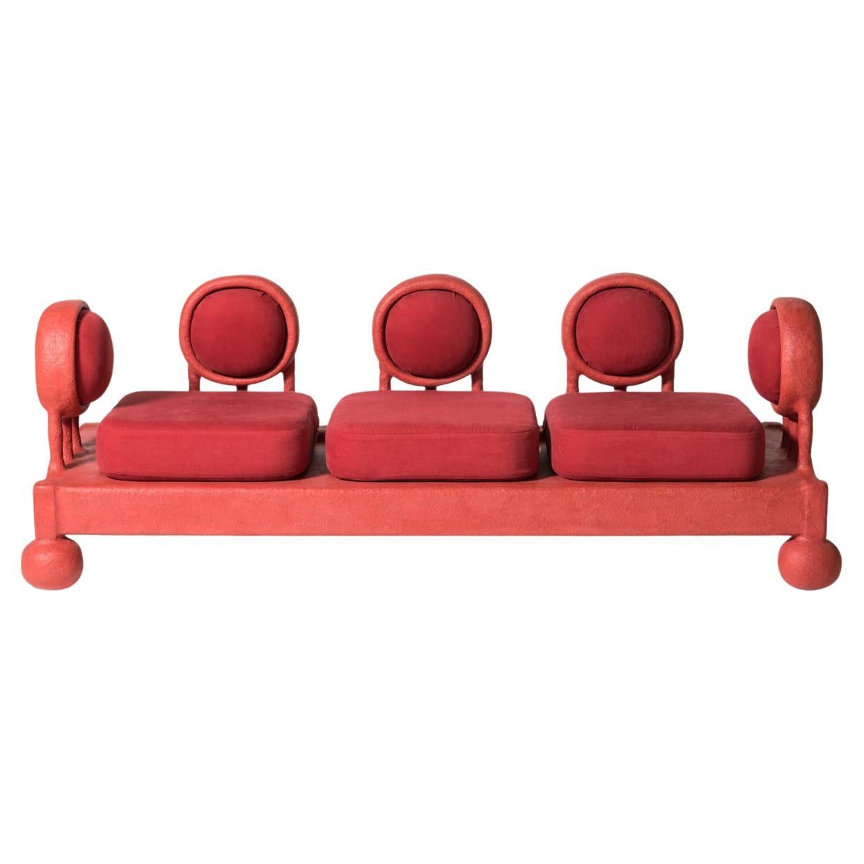 Irotile Red Sofa by Polina Miliou For Sale