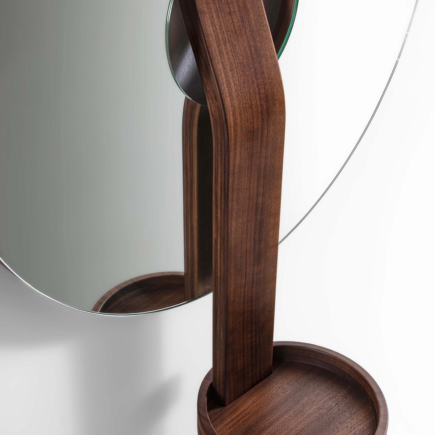 Italian Irpin Disk Shaped Brown Wall Mirror For Sale