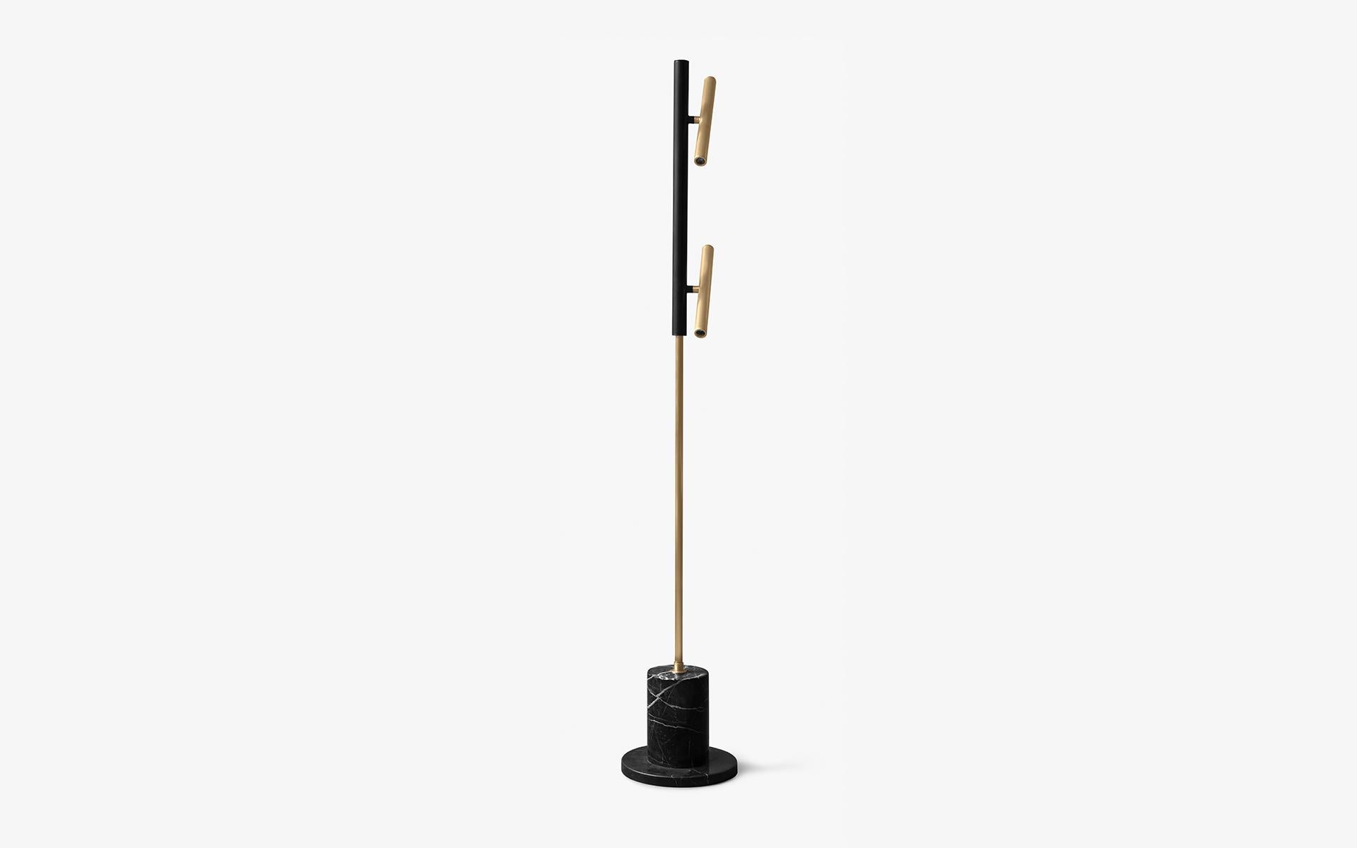 Metalwork Irregular Brass Metal Adjustable Floor Lamp For Sale
