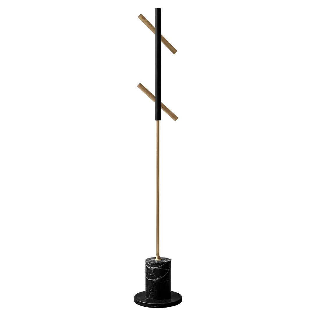 Irregular Brass Metal Adjustable Floor Lamp For Sale
