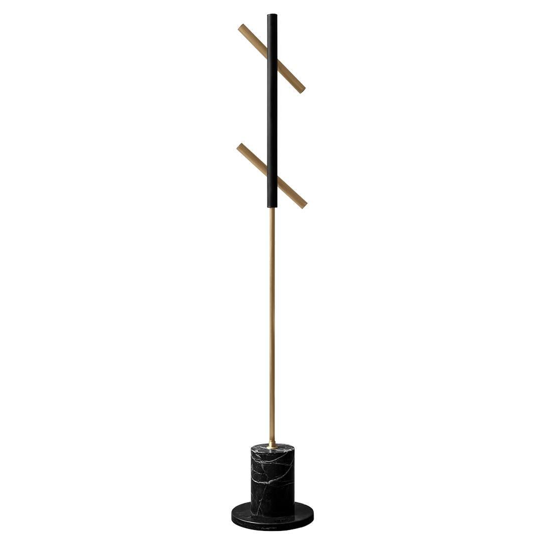 Lampada da terra regolabile in ottone irregolare