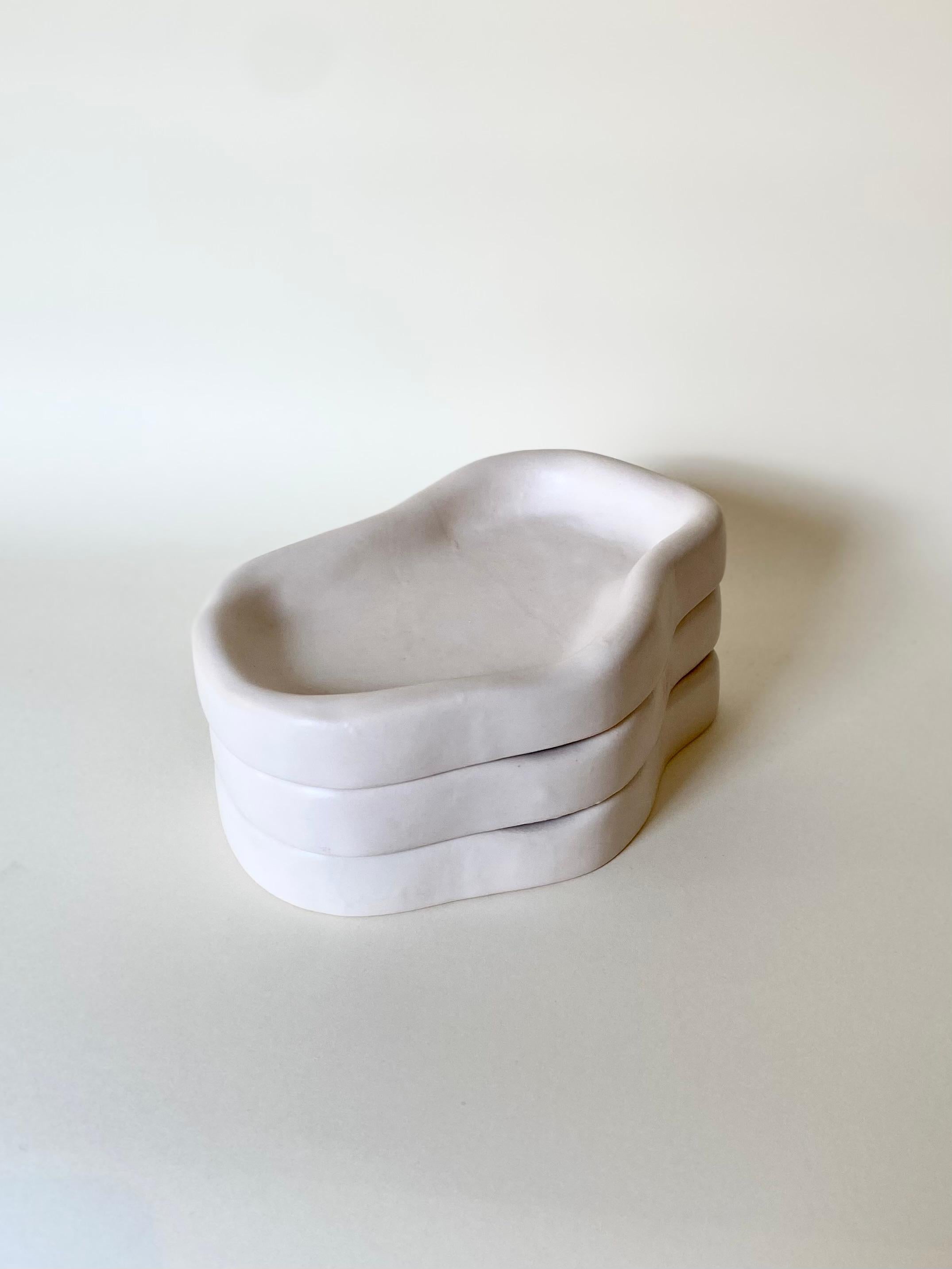 Irregular Chunky Tray Unique Cloud Ceramic Plate Modern Ring Dish Trinket For Sale 1