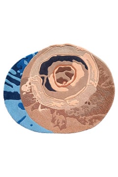 Irregular Oval Circular Shapes with Beige Brown Tosca Wool Carpet by RAG Home