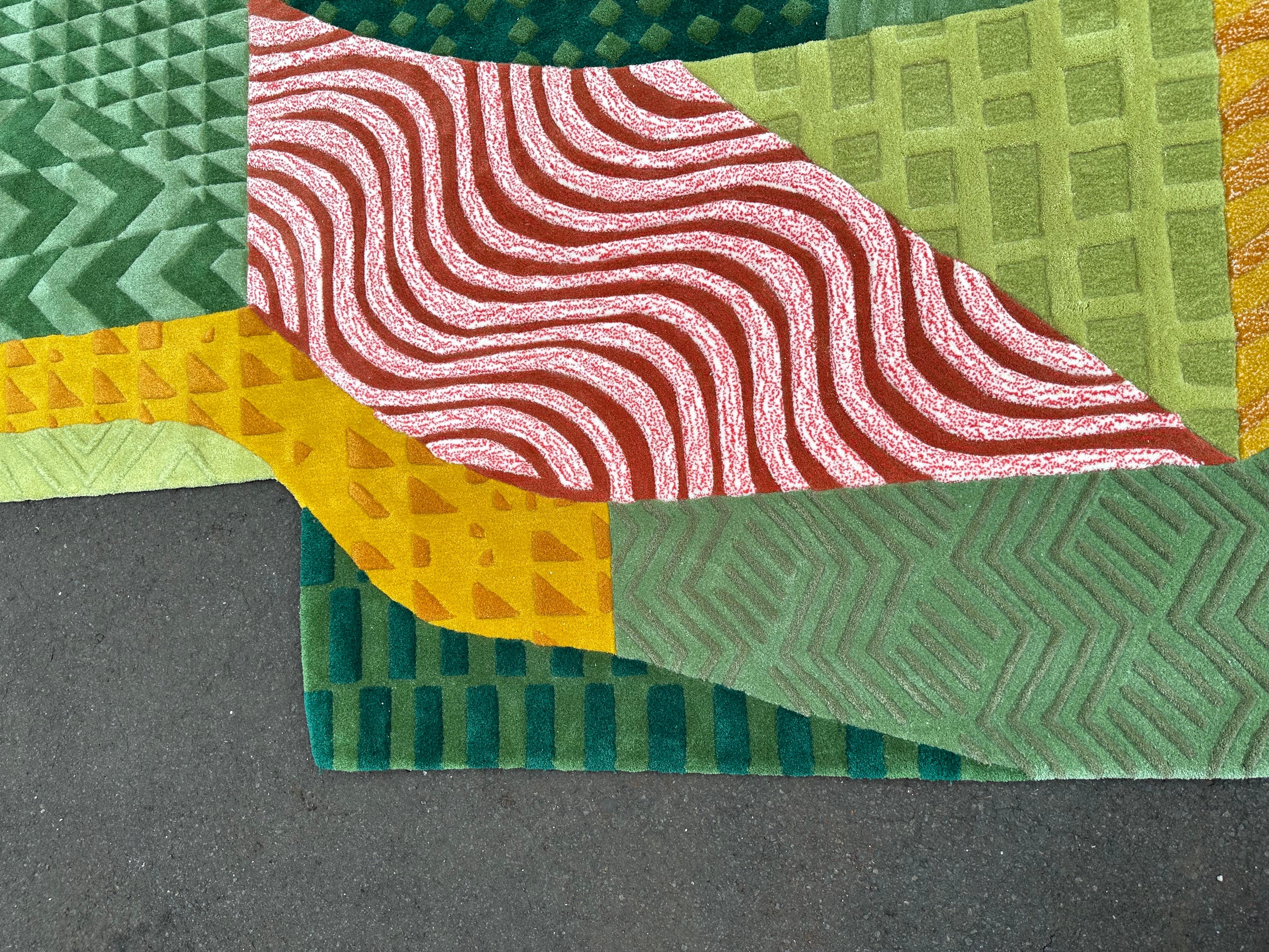 Irregular Shape Teppich mit geometrischem Muster von RAG HOME (Moderne) im Angebot