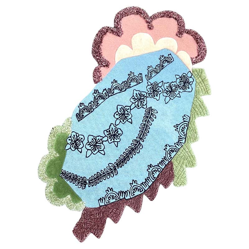 ' Pink Opaque ' Abstract Irregular Round Shape Hand-Tufted Rug by RAG ...