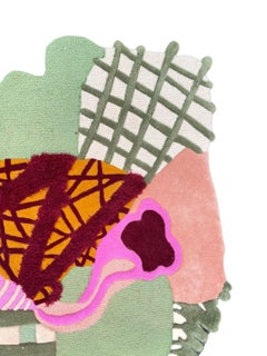 Irregular Shape with Abstract Pink Blush Terracotta Green 'Hey Archie' by RAG