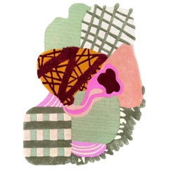 Irregular Shape with Abstract Pink Blush Terracotta Green 'Hey Archie' by RAG