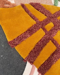 Irregular Shape with Abstract Pink Blush Terracotta Maroon 'Hey Archie' by RAG