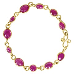 Irregular Shaped Cabochon Ruby Bracelet Set in 18kt Gold