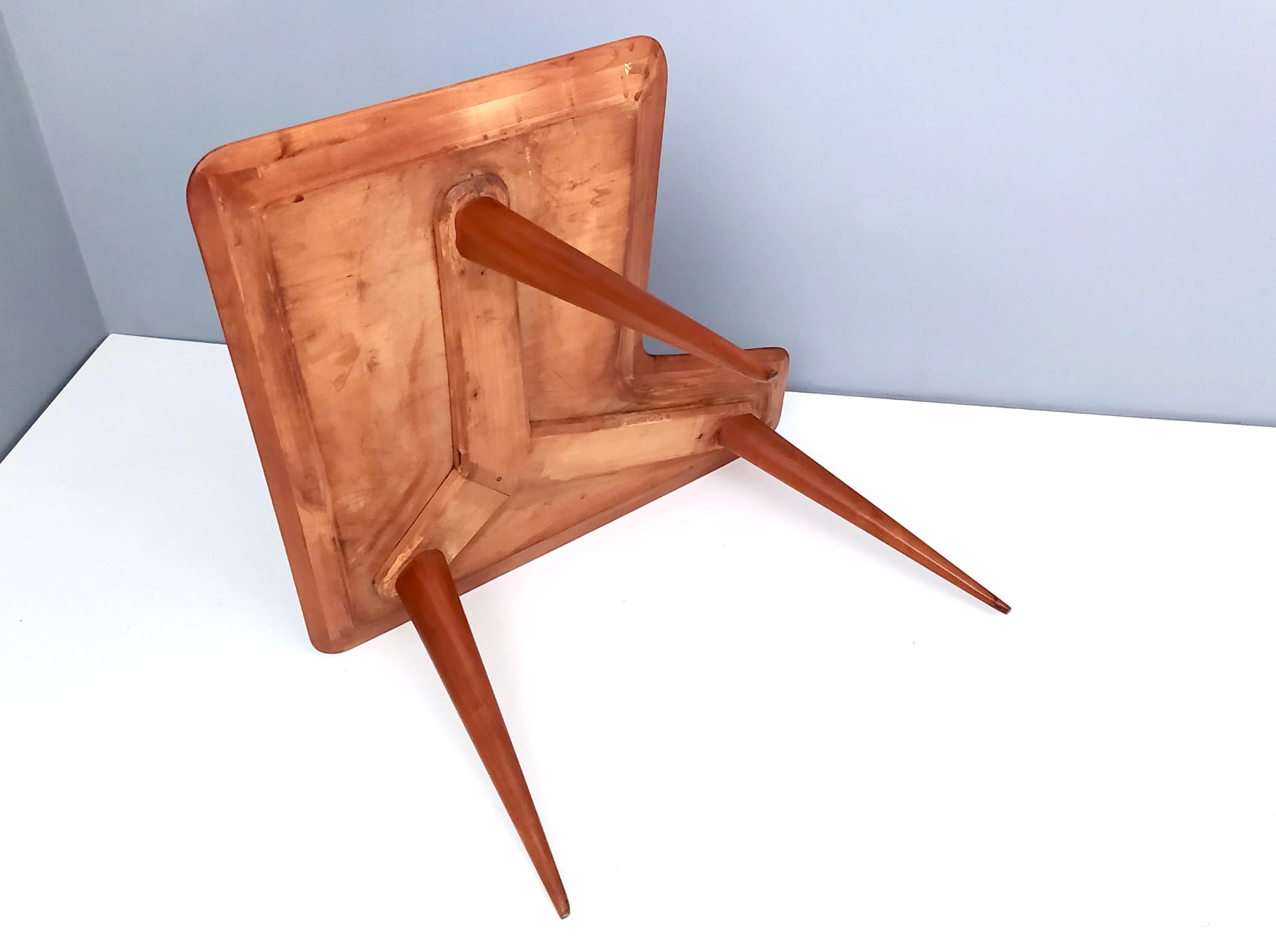 Vintage Irregular Shaped Wood Veneer Coffee Table Ascribable to Gio Ponti, Italy For Sale 1