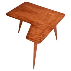 Irregular Shaped Cherrywood Veneer Coffee Table Attr. to Gio Ponti, Italy