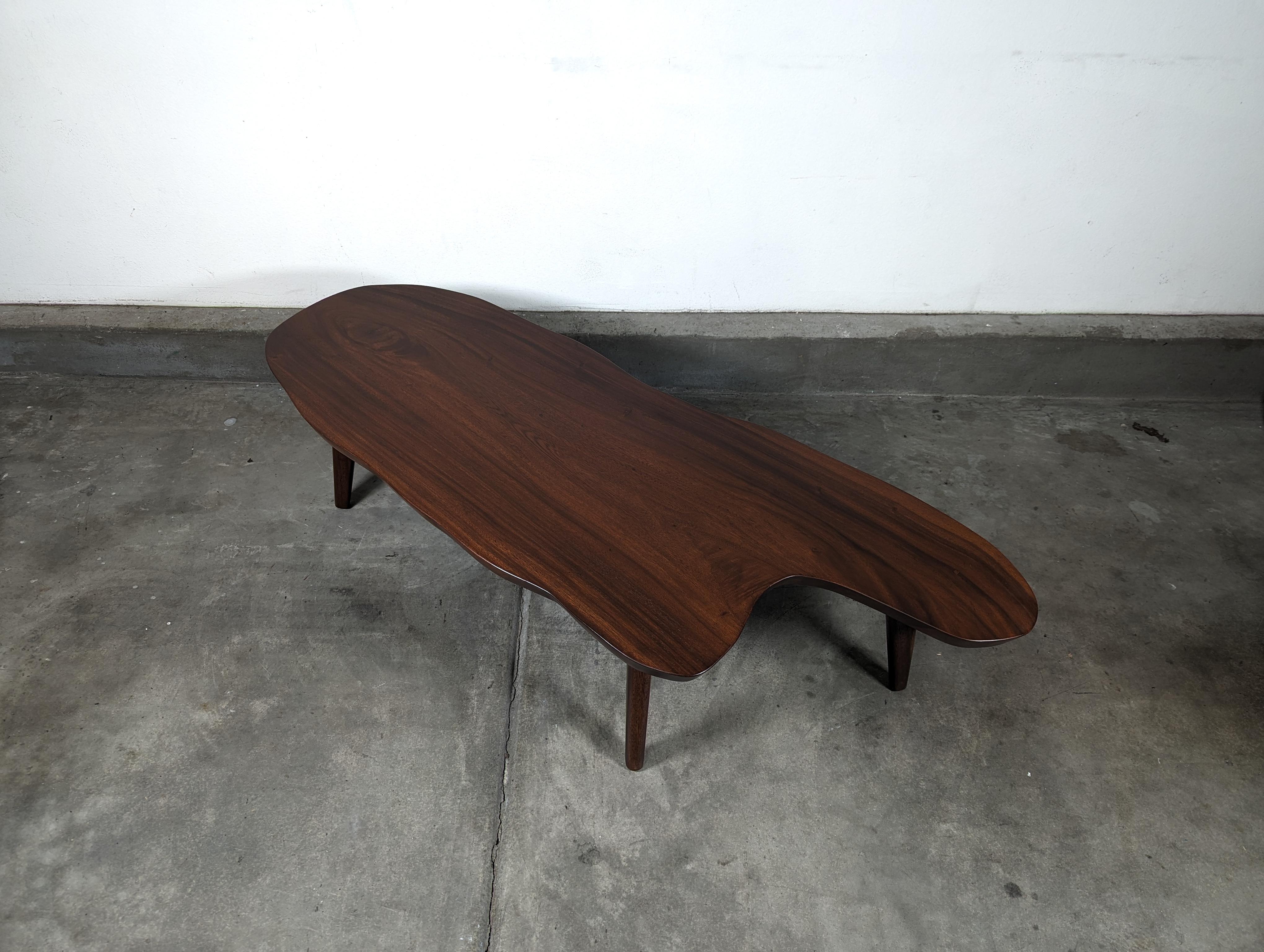 Irregular Shaped Mid Century Modern Mokey Pod Coffee Table 2