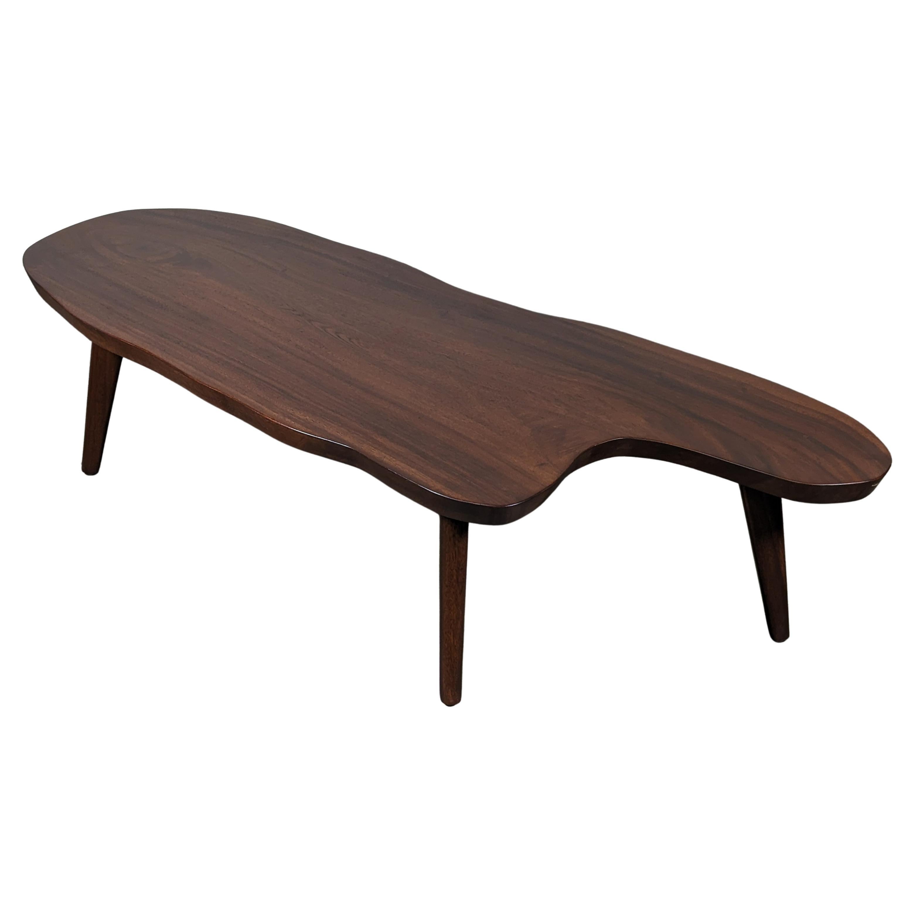 Irregular Shaped Mid Century Modern Mokey Pod Coffee Table