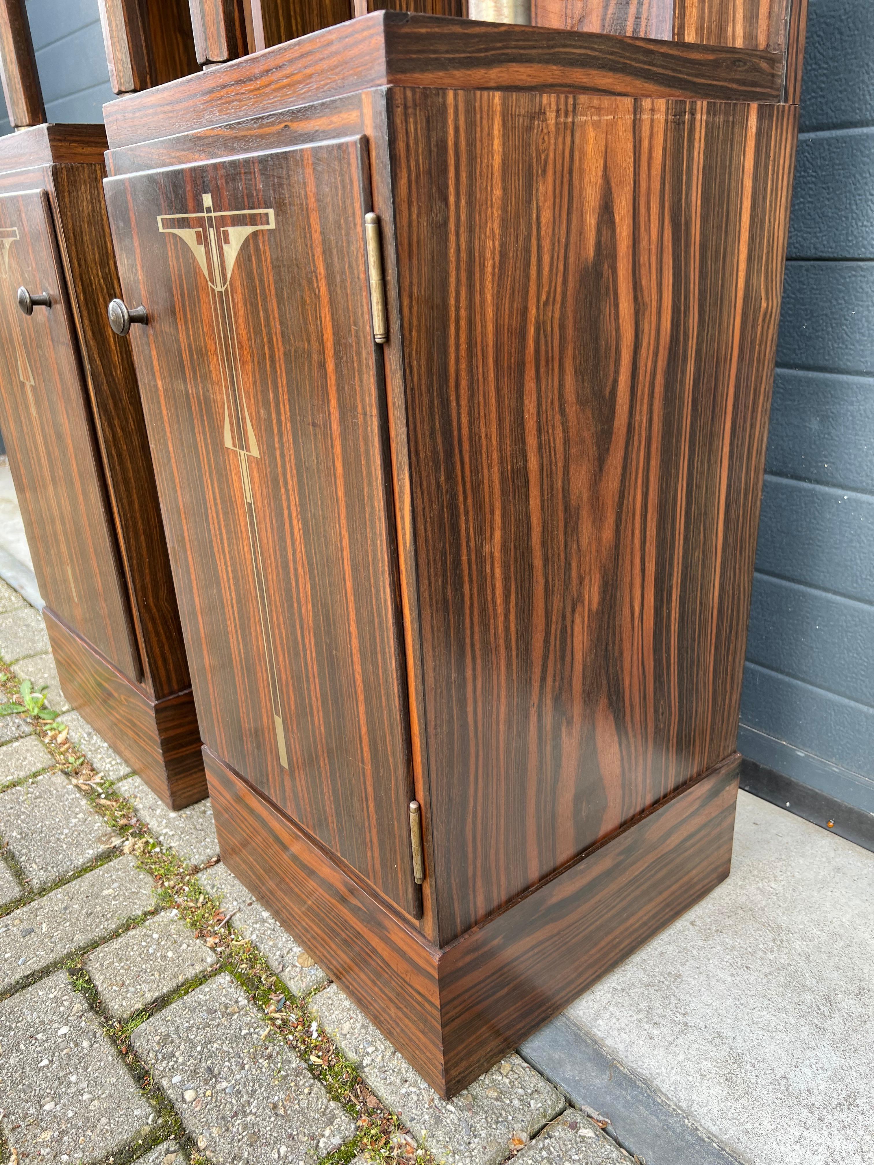 Irresistible Pair Art Deco Austria Vienna Large Bookcase Cabinets or Nightstands For Sale 4