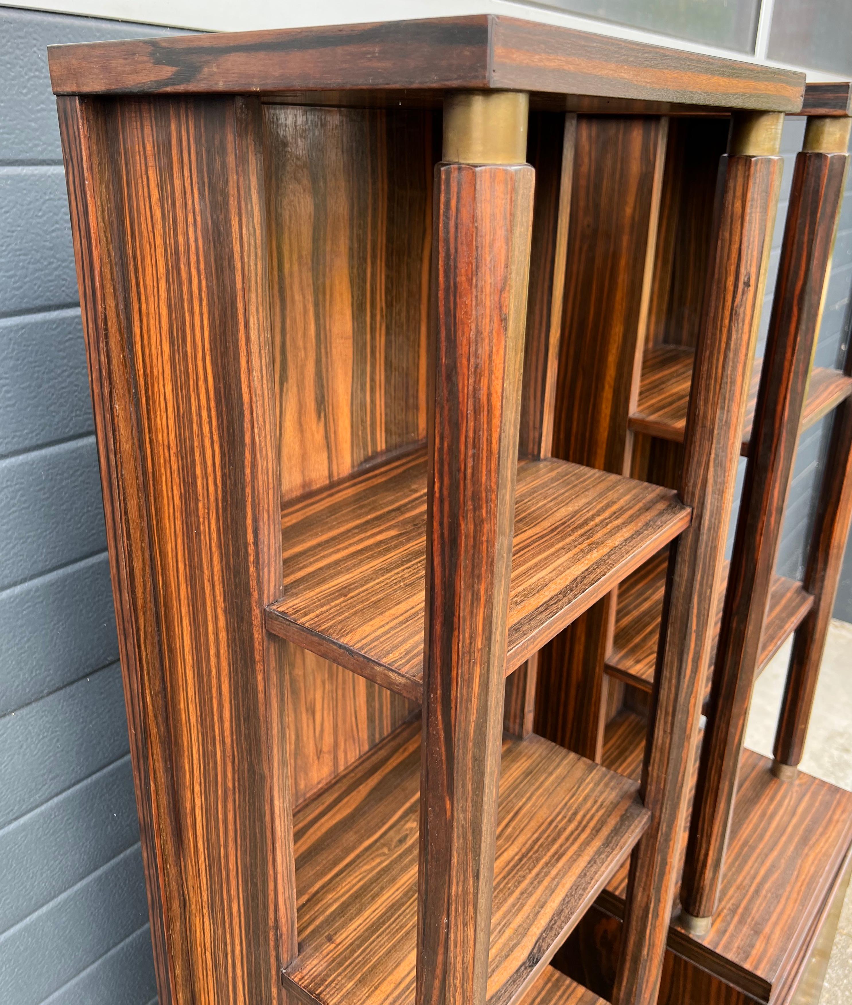 Irresistible Pair Art Deco Austria Vienna Large Bookcase Cabinets or Nightstands For Sale 6