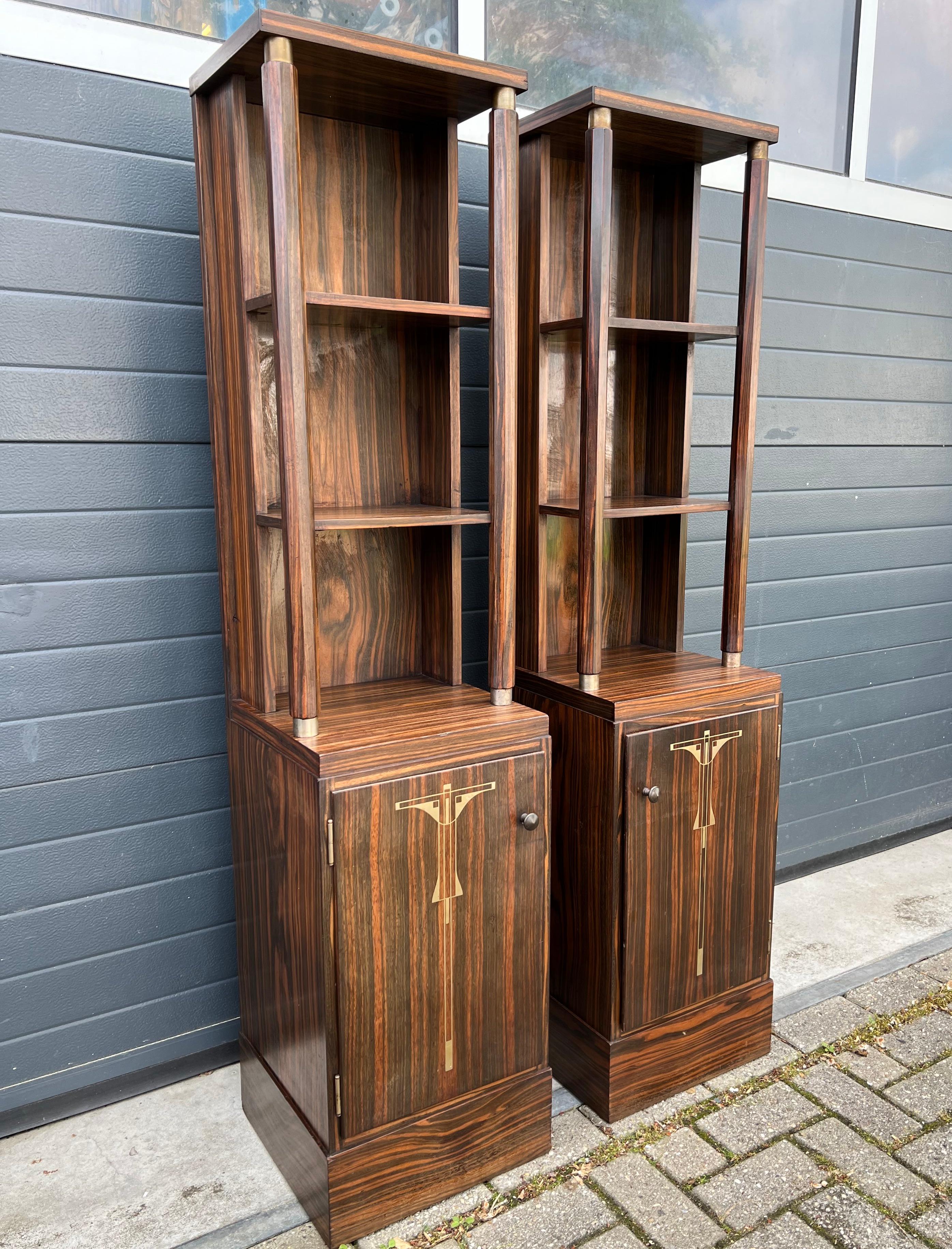 Irresistible Pair Art Deco Austria Vienna Large Bookcase Cabinets or Nightstands For Sale 7