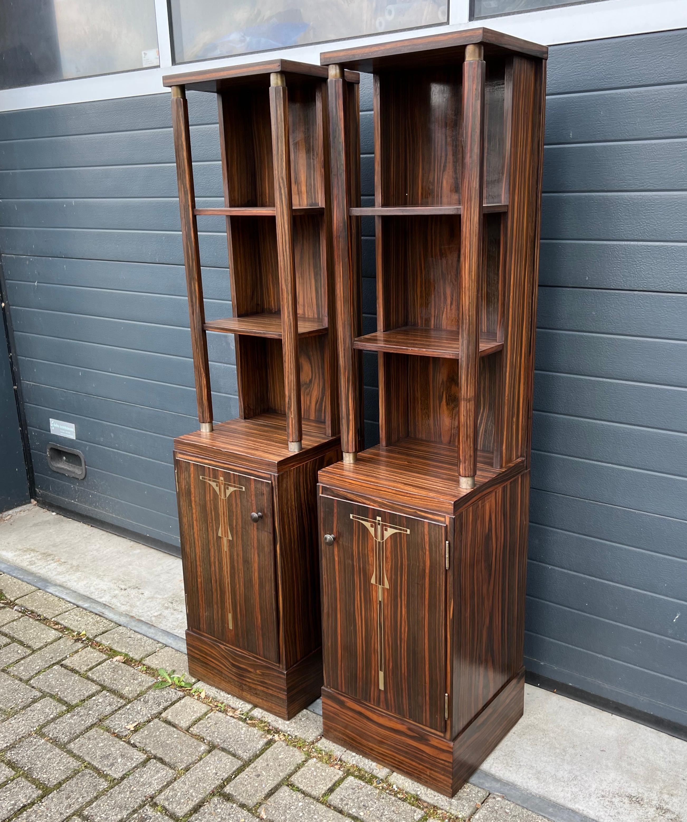 Irresistible Pair Art Deco Austria Vienna Large Bookcase Cabinets or Nightstands For Sale 10