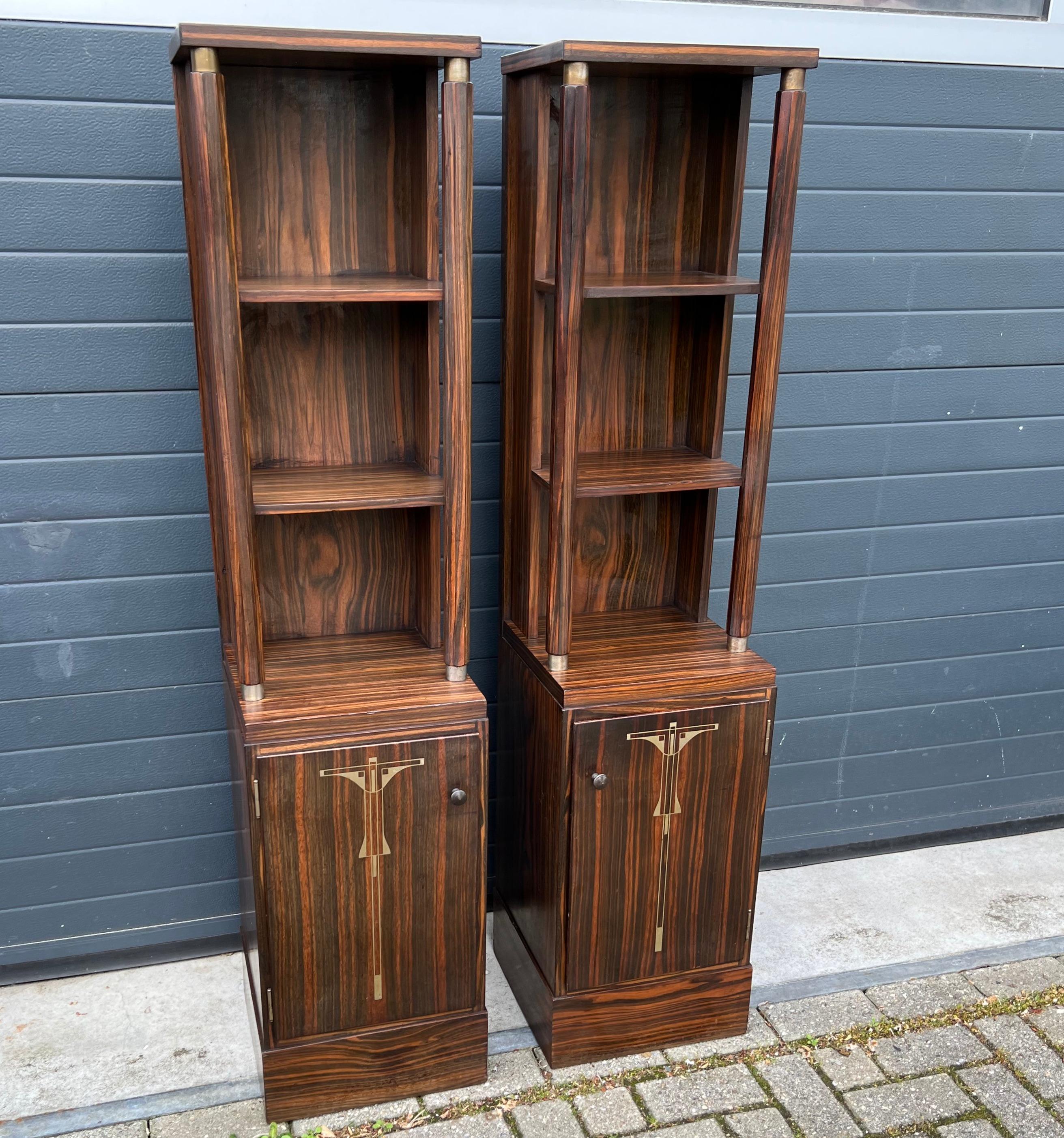 Irresistible Pair Art Deco Austria Vienna Large Bookcase Cabinets or Nightstands For Sale 12