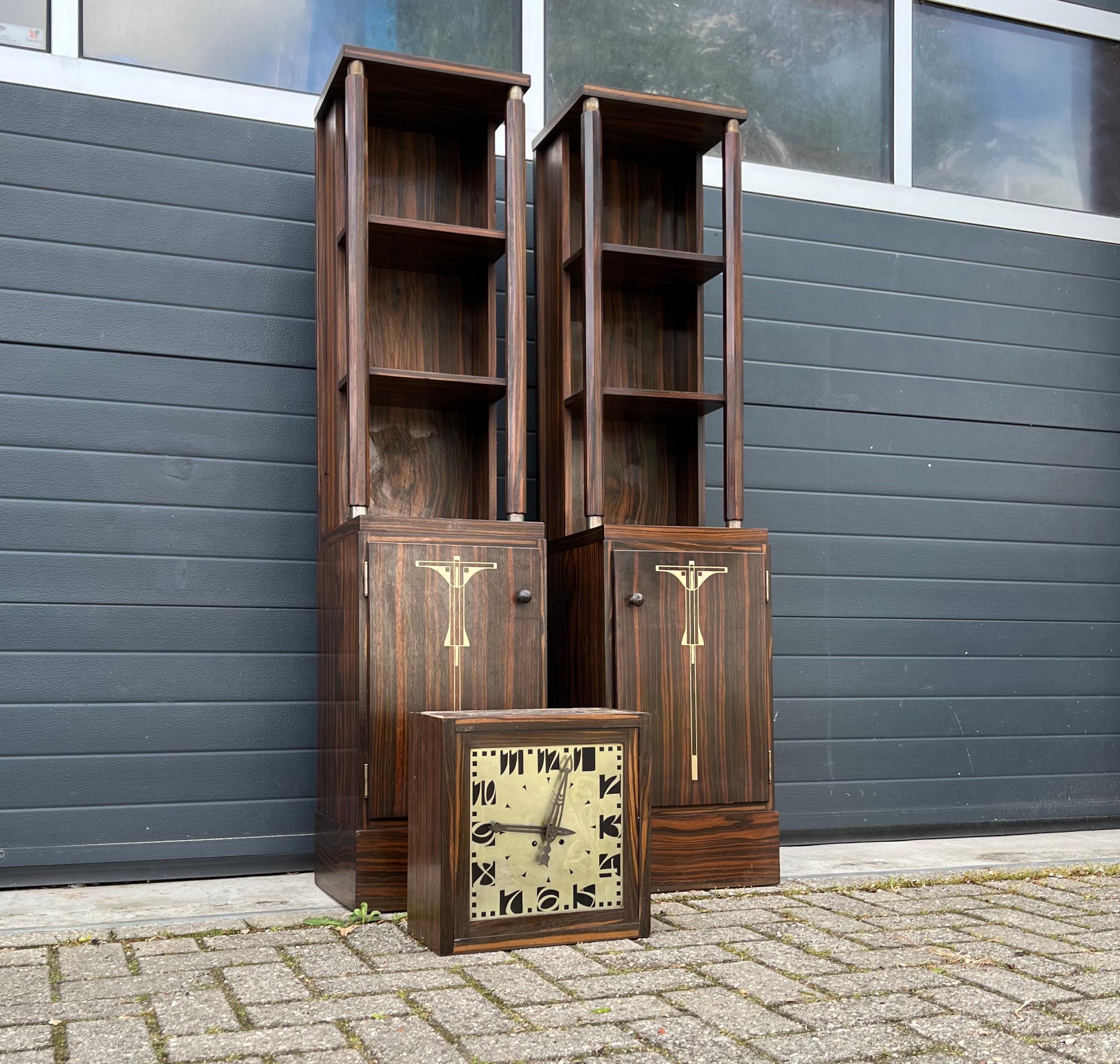 Irresistible Pair Art Deco Austria Vienna Large Bookcase Cabinets or Nightstands For Sale 1