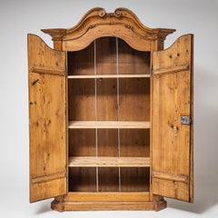 18th Century Baroque Softwood Armoire from Irschenberg Region